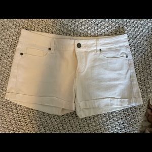 Paige white denim shorts